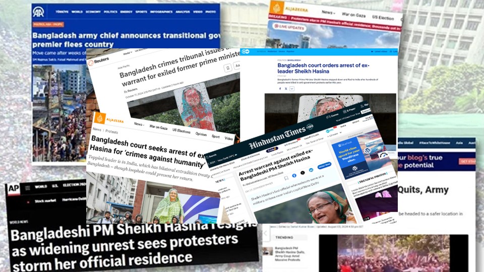 শেখ হাসিনার গ্রেপ্তারি পরোয়ানা বিশ্ব গণমাধ্যমে ঝড়
