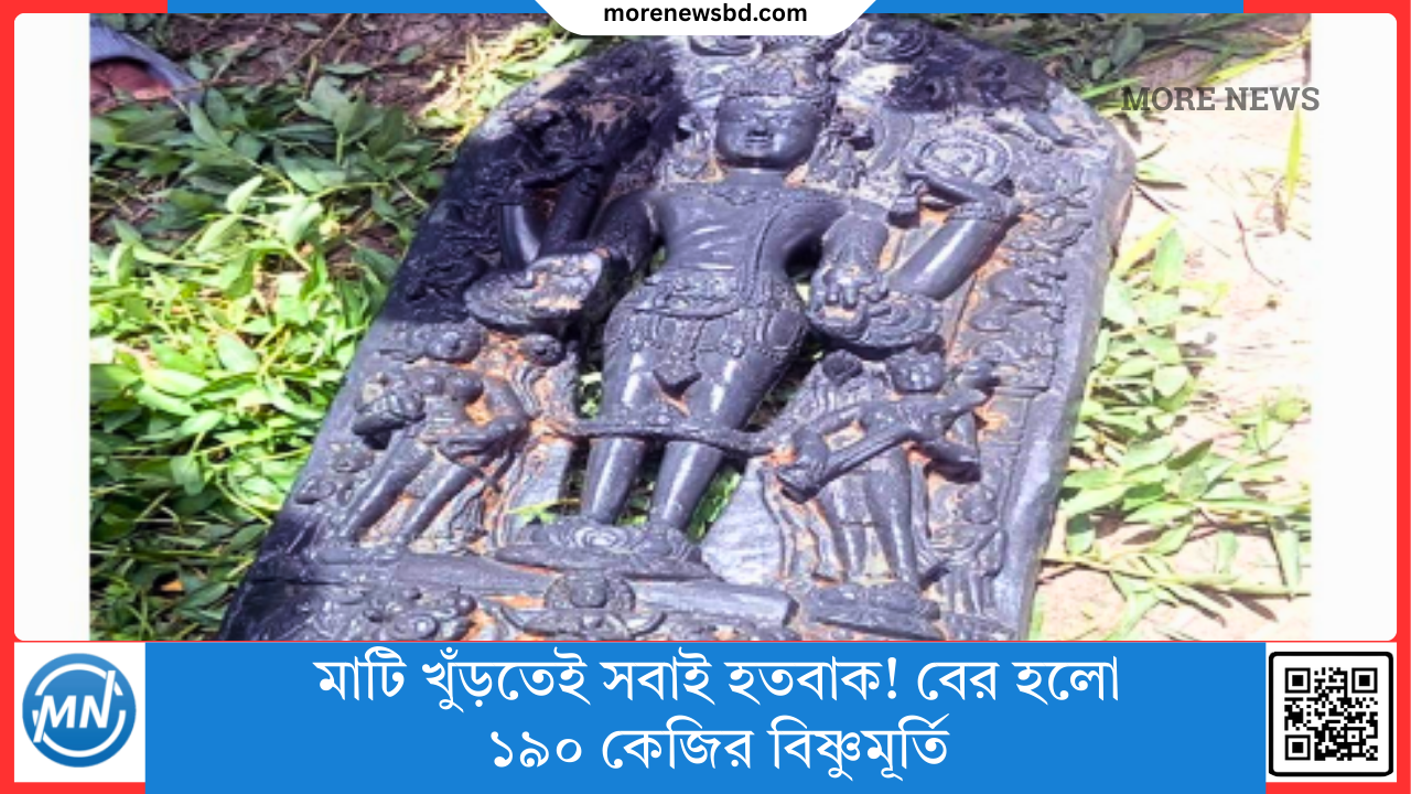 মাটি খুঁড়তেই সবাই হতবাক! বের হলো ১৯০ কেজির বিষ্ণুমূর্তি