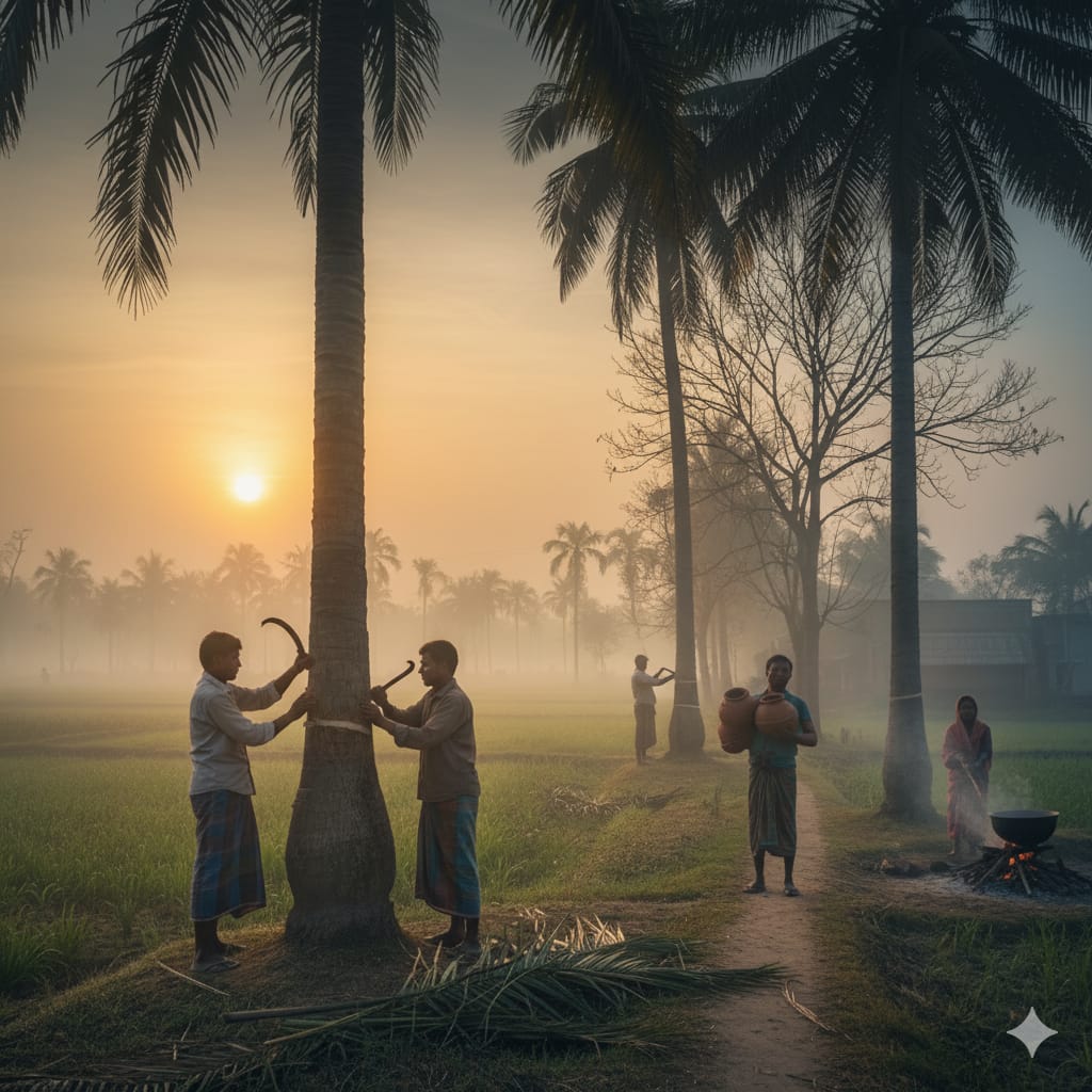 Winter is coming: Tree growers busy collecting date sap in Tarash