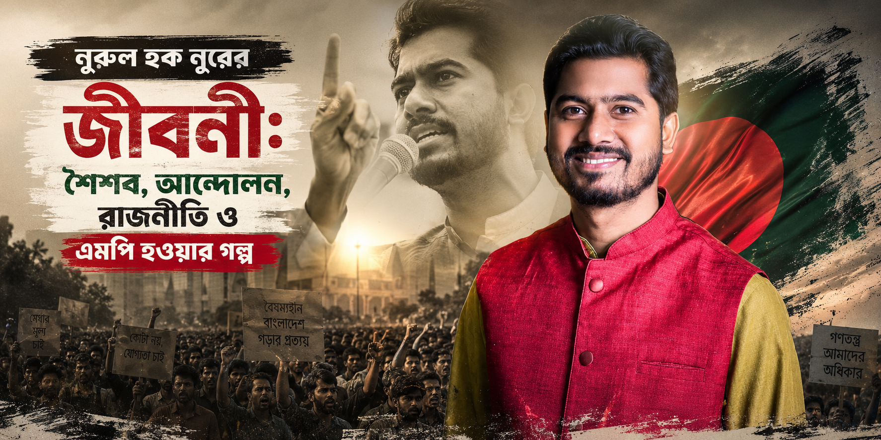 নুরুল হক নুরের জীবনী: শৈশব, আন্দোলন, রাজনীতি ও এমপি হওয়ার গল্প